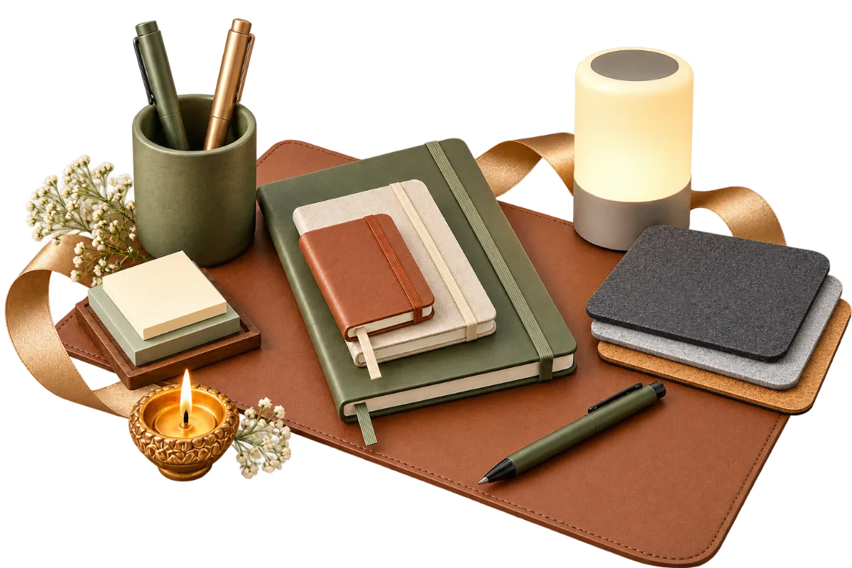 Customised desk and stationery
