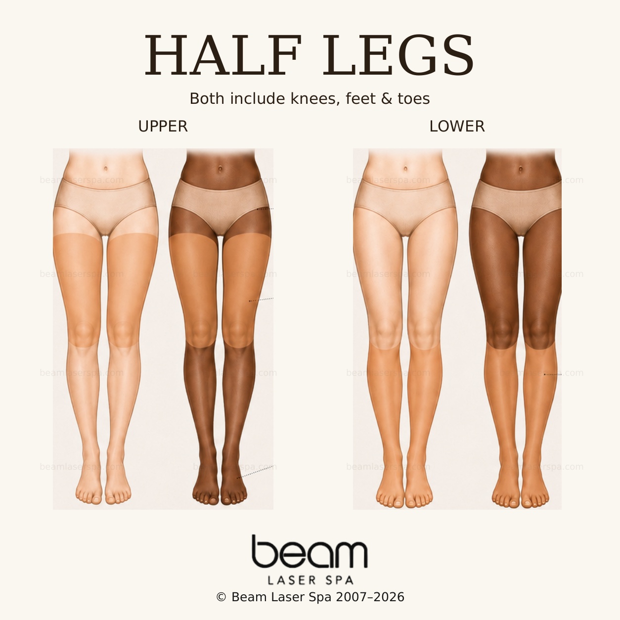 Half Leg Laser Hair Removal : Upper Leg Or Lower Leg