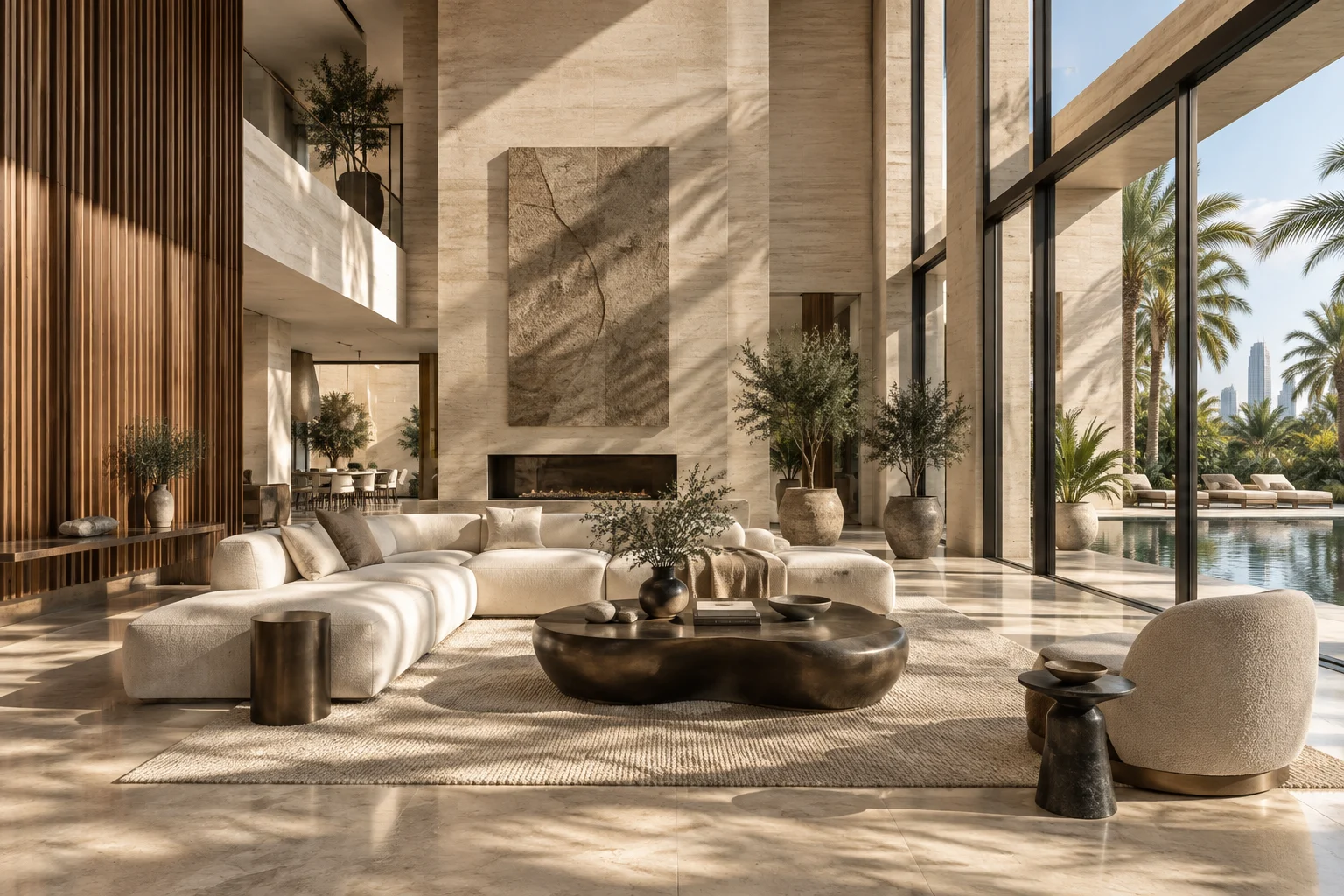 Concept visualization of a contemporary Dubai villa interior