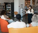 Staff explaining school program