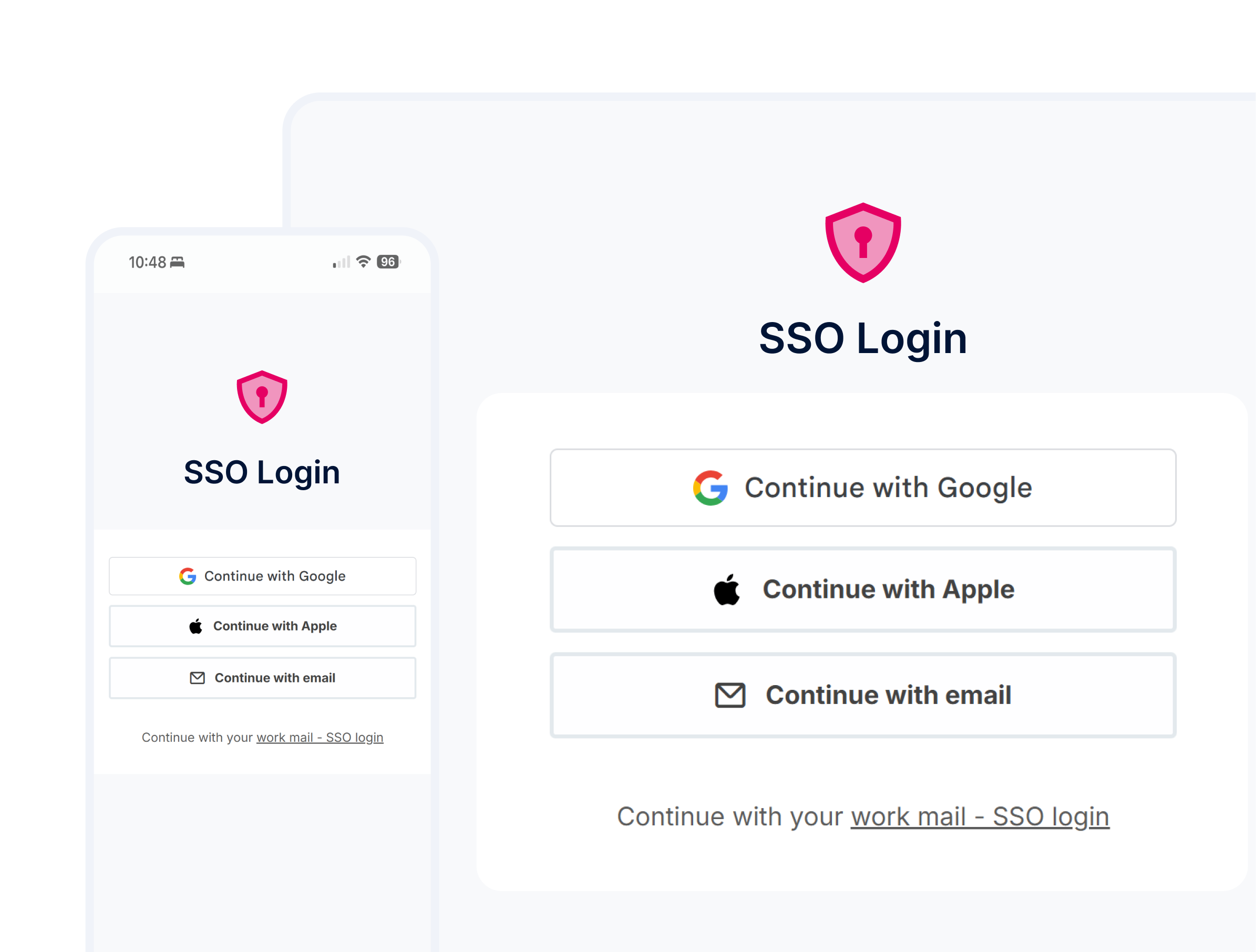 Reps SSO Login screen 