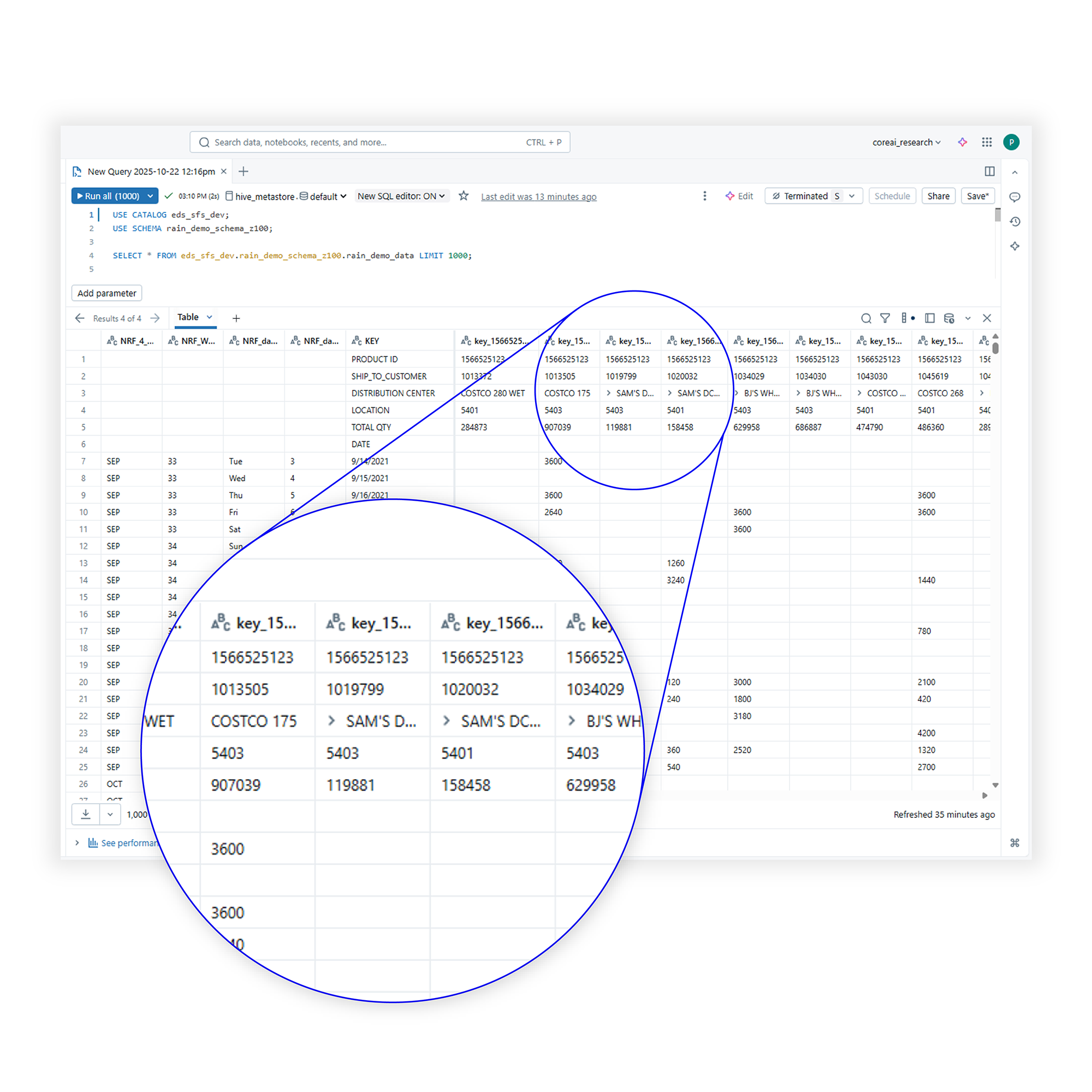 Software with detail view