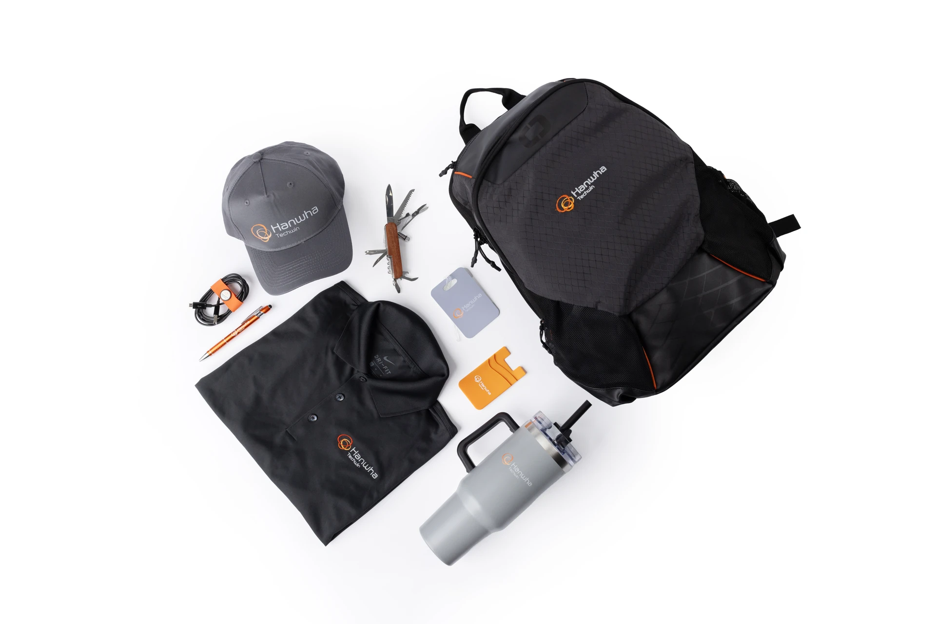 Finished branded backpack, apparel and accessories