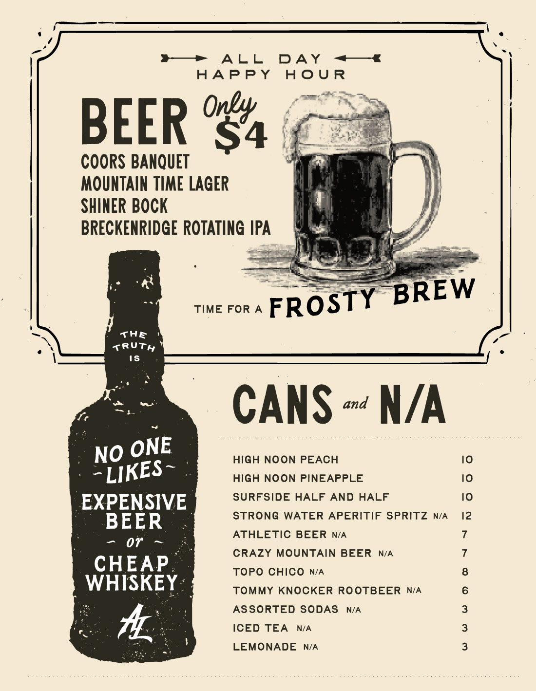 American Lore on Tennyson in Denver, Beer Menu