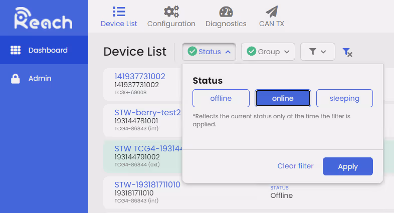 Reach v5 - New Filter Design