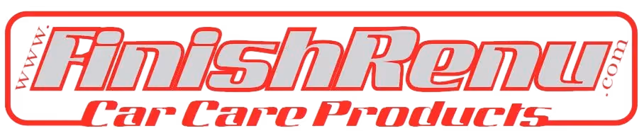 FinishRenu Car Care Products logo with bold red and gray text inside a rounded rectangular border.