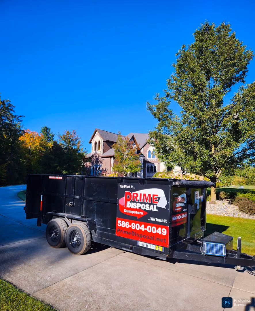 Prime disposal dumpster bin rental in oakland county for responsible disposal of construction debris