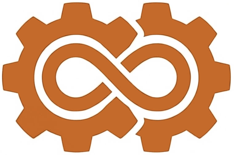 Infinity symbol with gears image