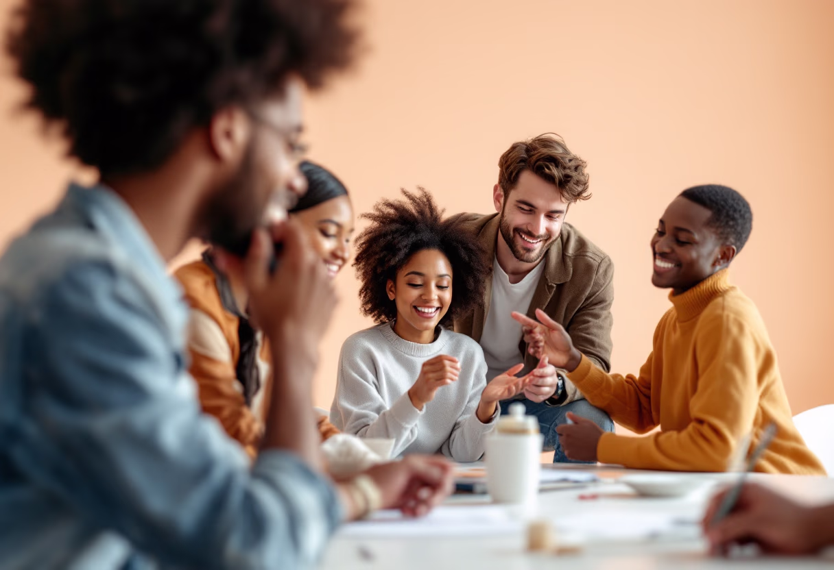 a group of people depicting initial users providing feedback 