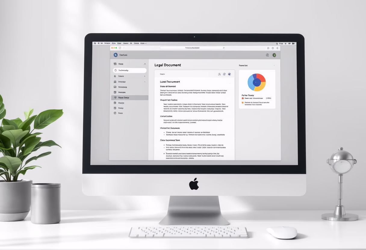 image of mobile device with legal article displayed for legal tech in a bright white style