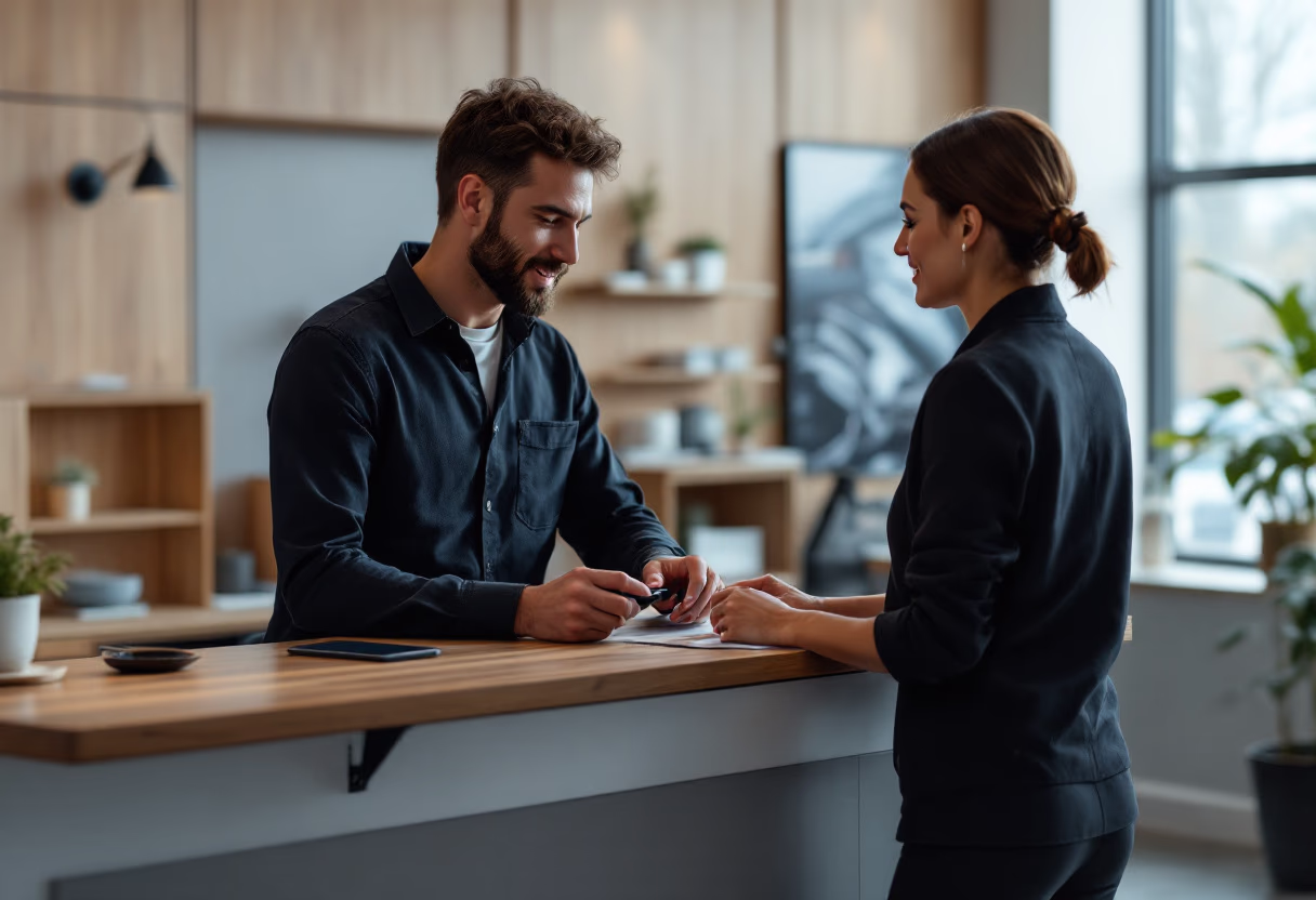 image of staff consulting a customer in an automotive service