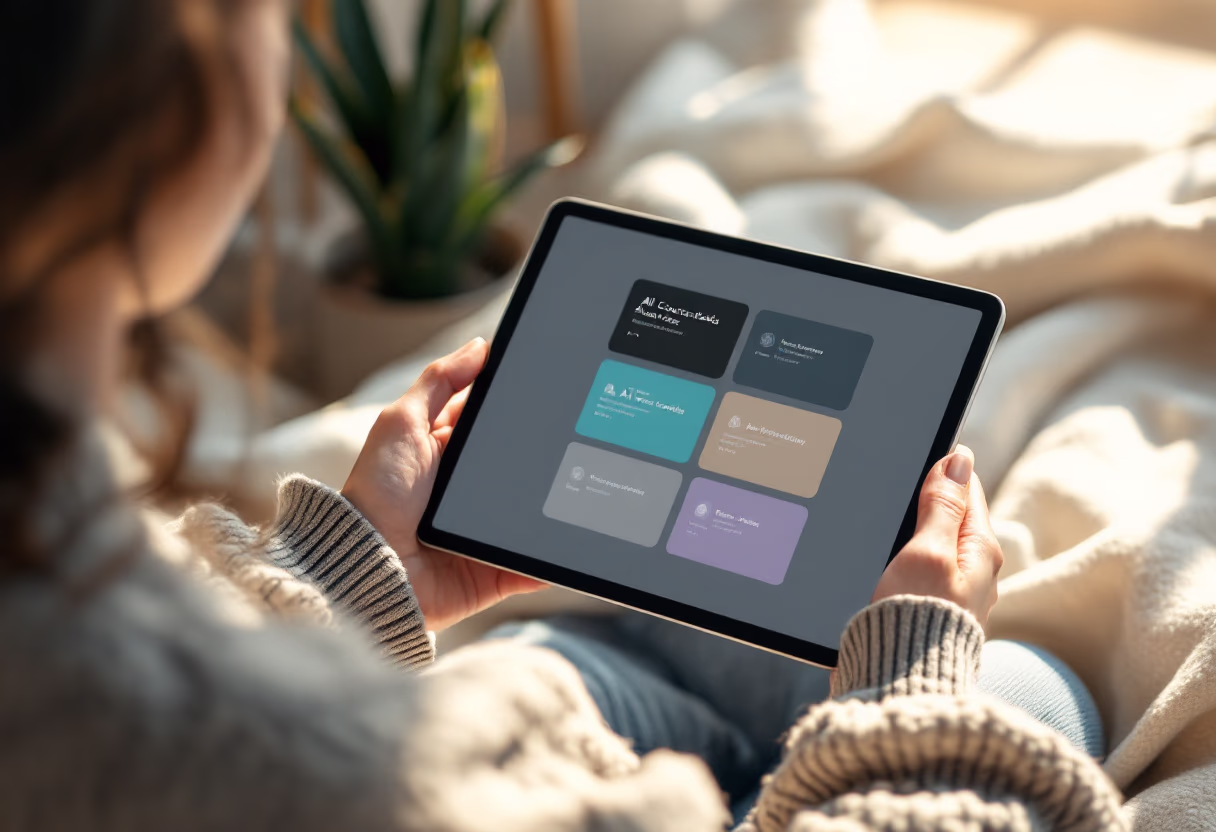image of ai course modules on screen