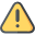 Yellow warning triangle with black exclamation mark symbol.