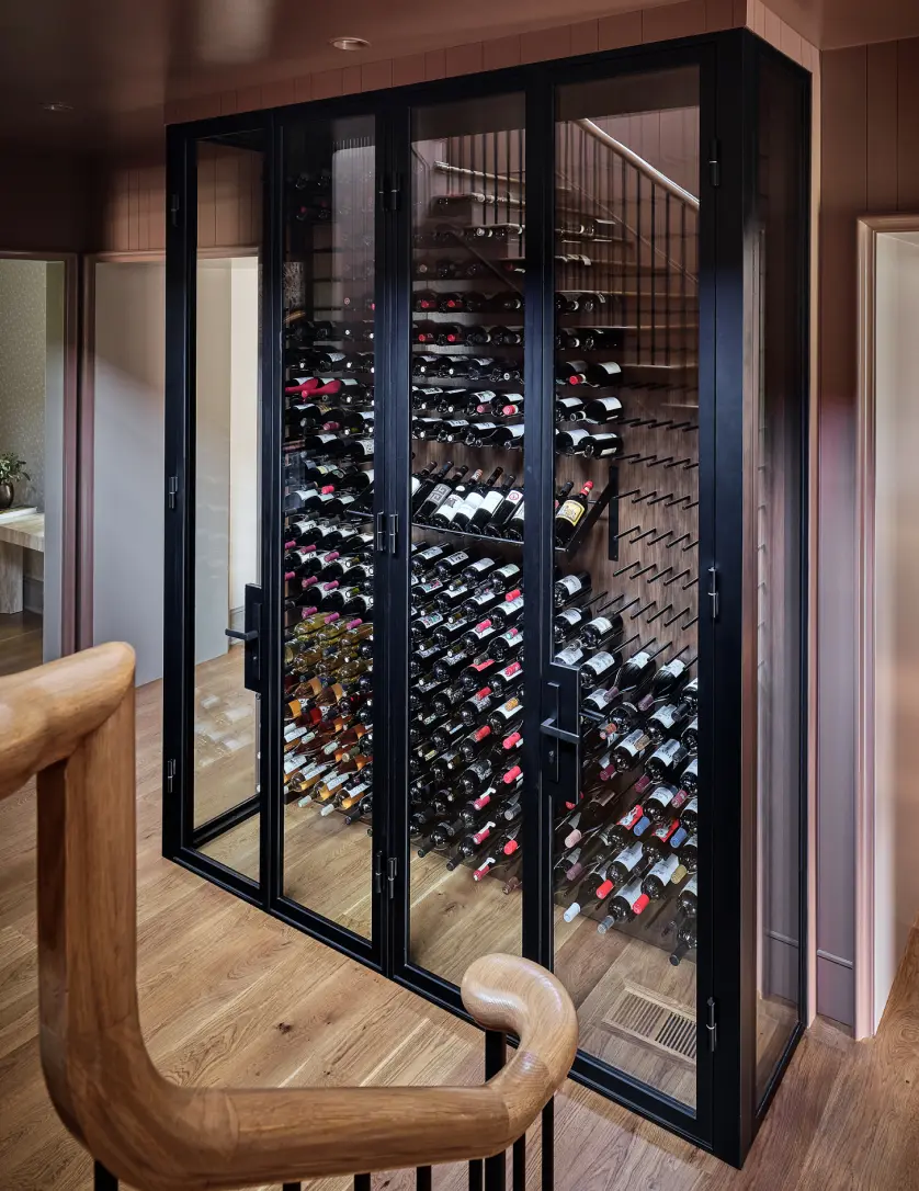 A custom wine cellar in a beautiful renovated home 