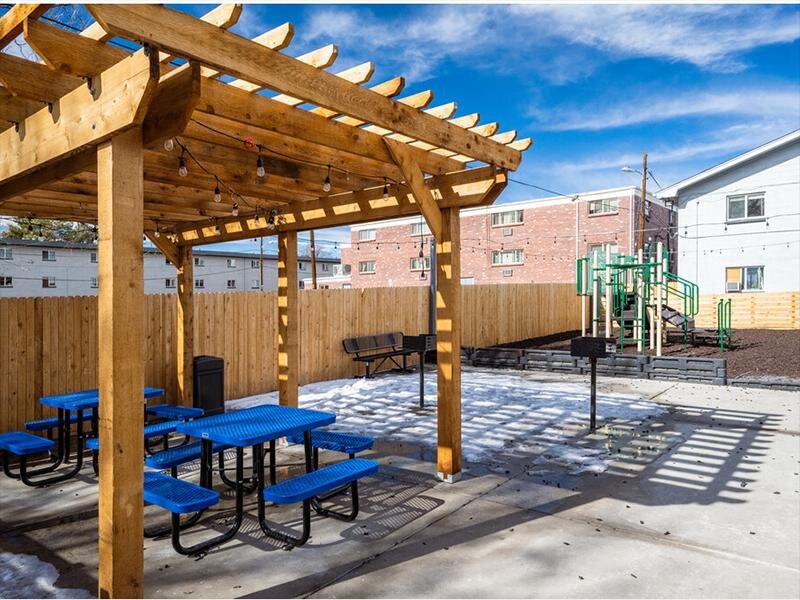 Pergola next to playground