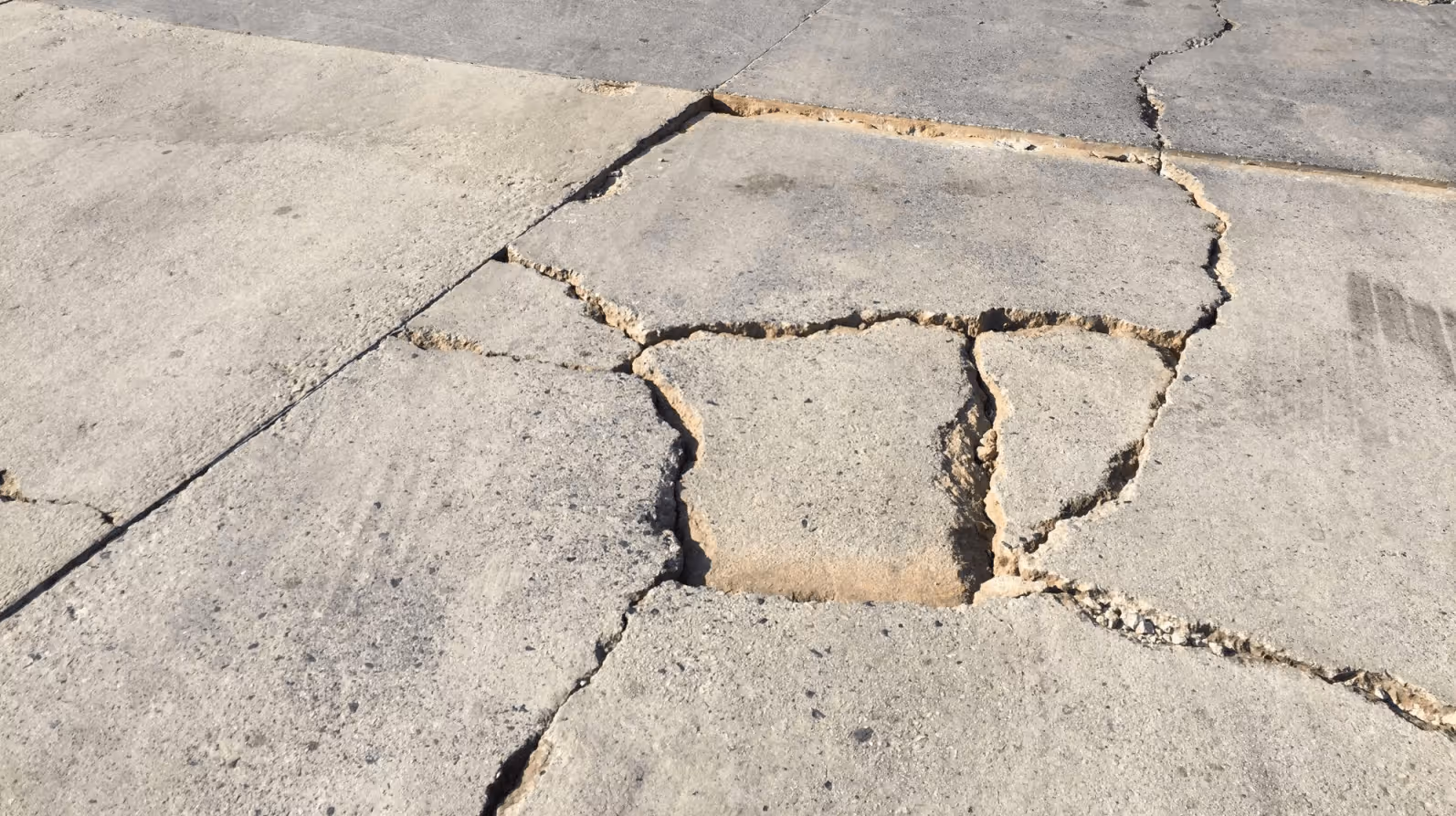 Cracked concrete