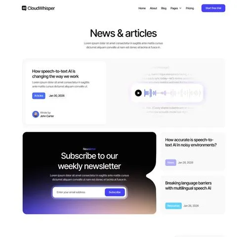 Blog V3 Page - CloudWhisper - Webflow Template | BRIX Templates