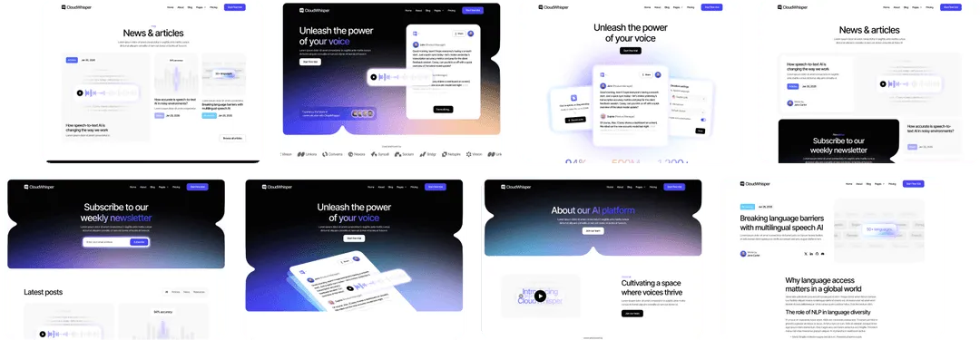 Template Pages - CloudWhisper - Webflow Template | BRIX Templates