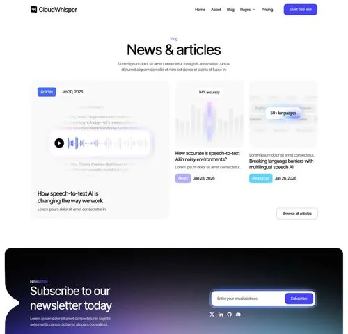 Blog V1 Page - CloudWhisper - Webflow Template | BRIX Templates