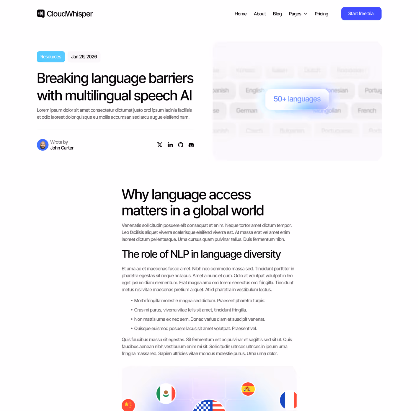 CloudWhisper - Blog Post Page - Speech To Text App Webflow Template