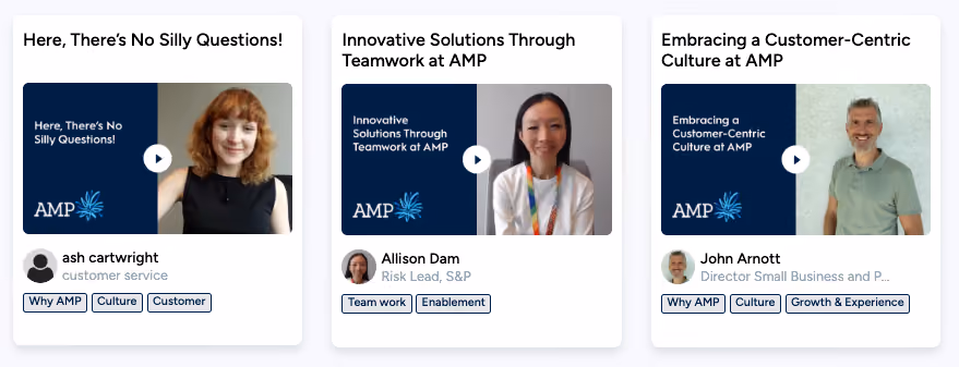 AMP employee story video library VideoMyJob
