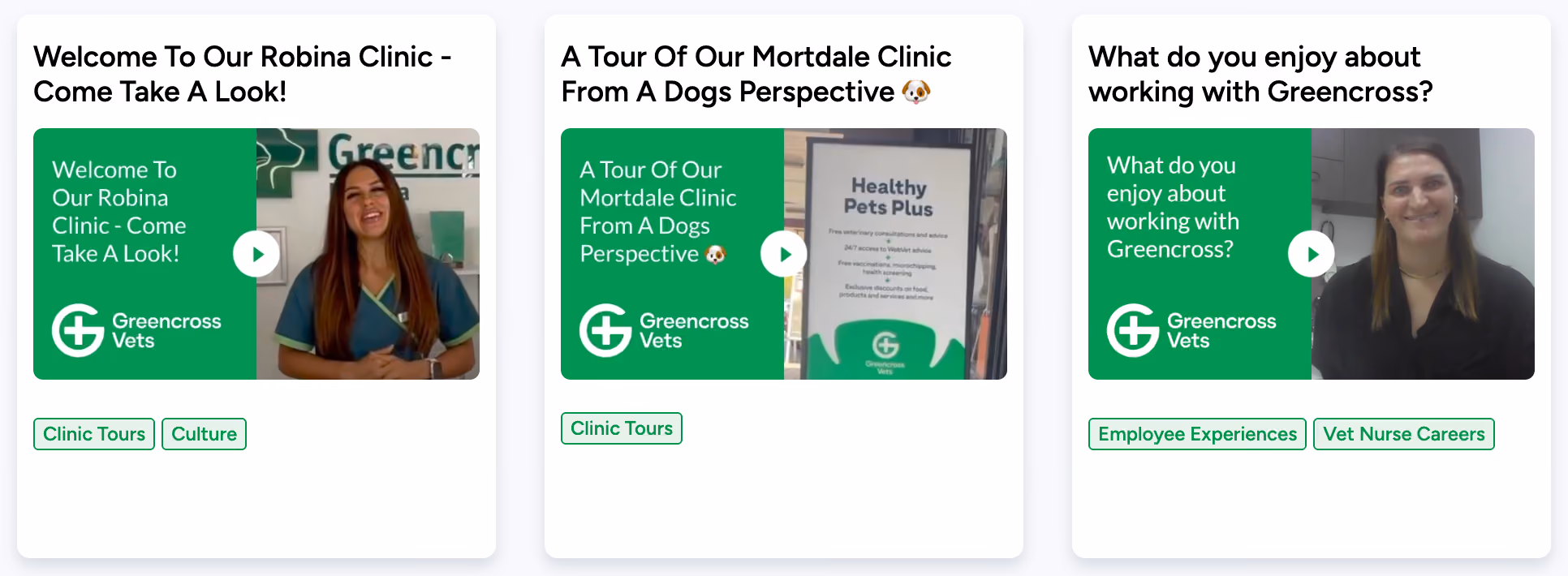 Animal Vet Care Employer Brand Video Examples with VideoMyJob