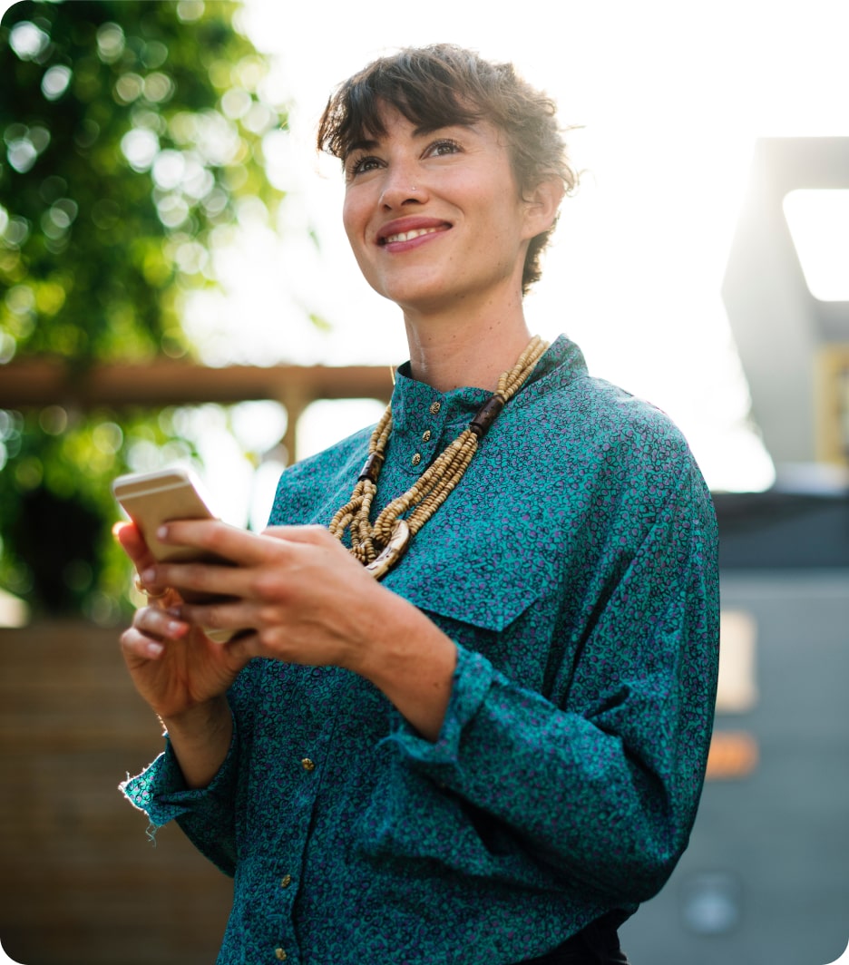 Woman looking at phone