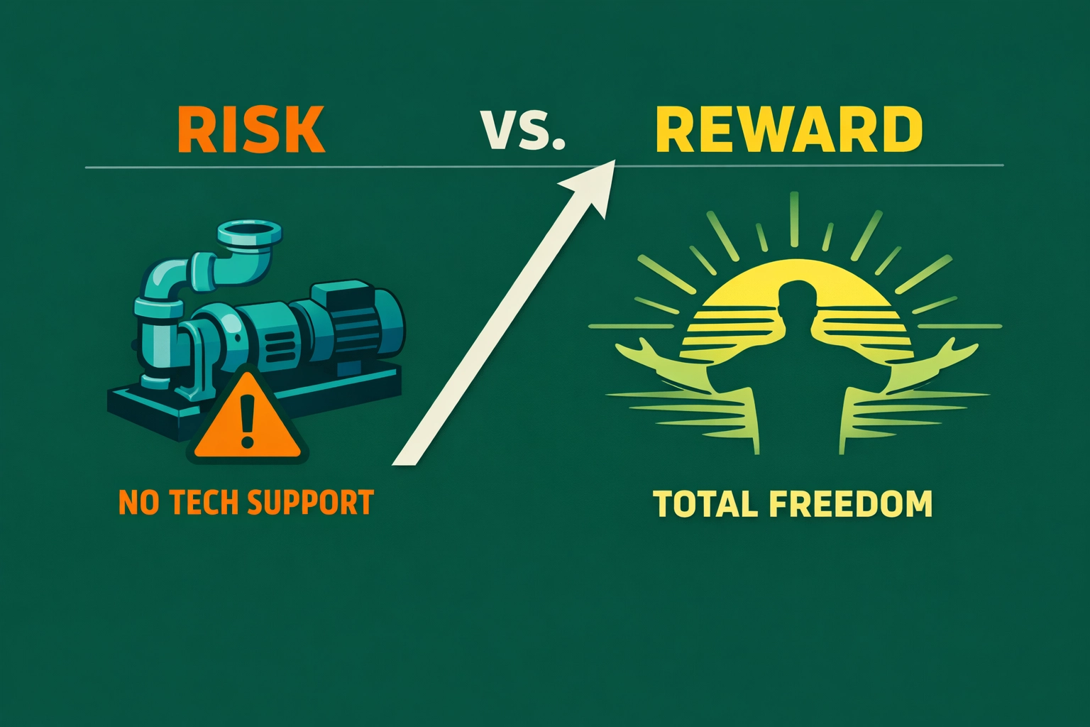Graphic evaluating the technical risks versus the lifestyle freedom of an open source insulin pump.