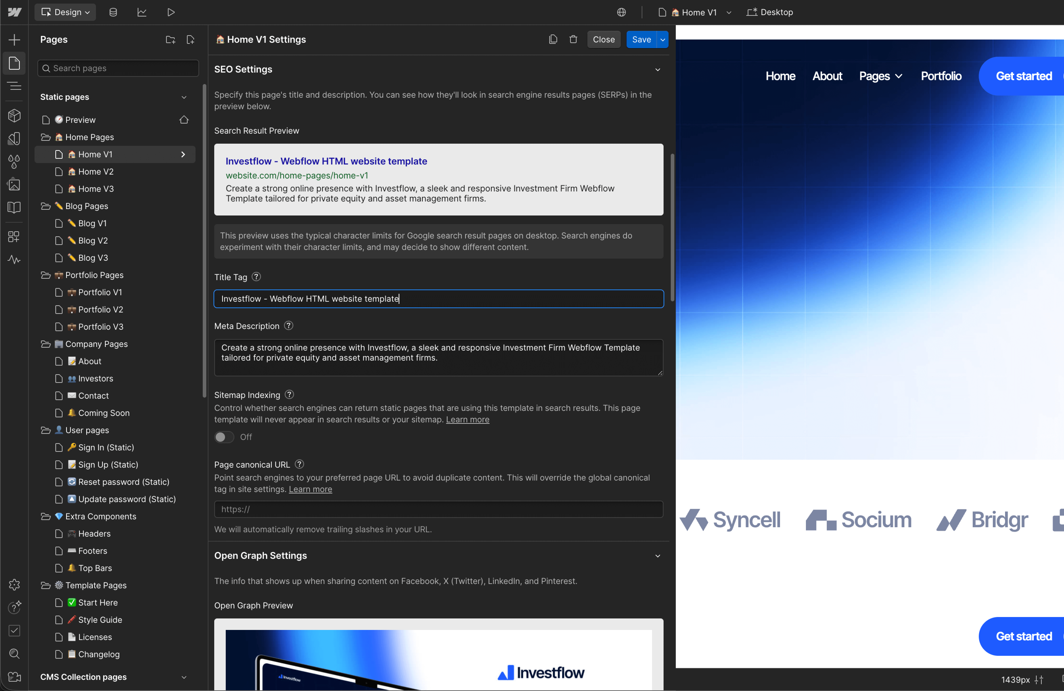 SEO - Investflow Webflow Template