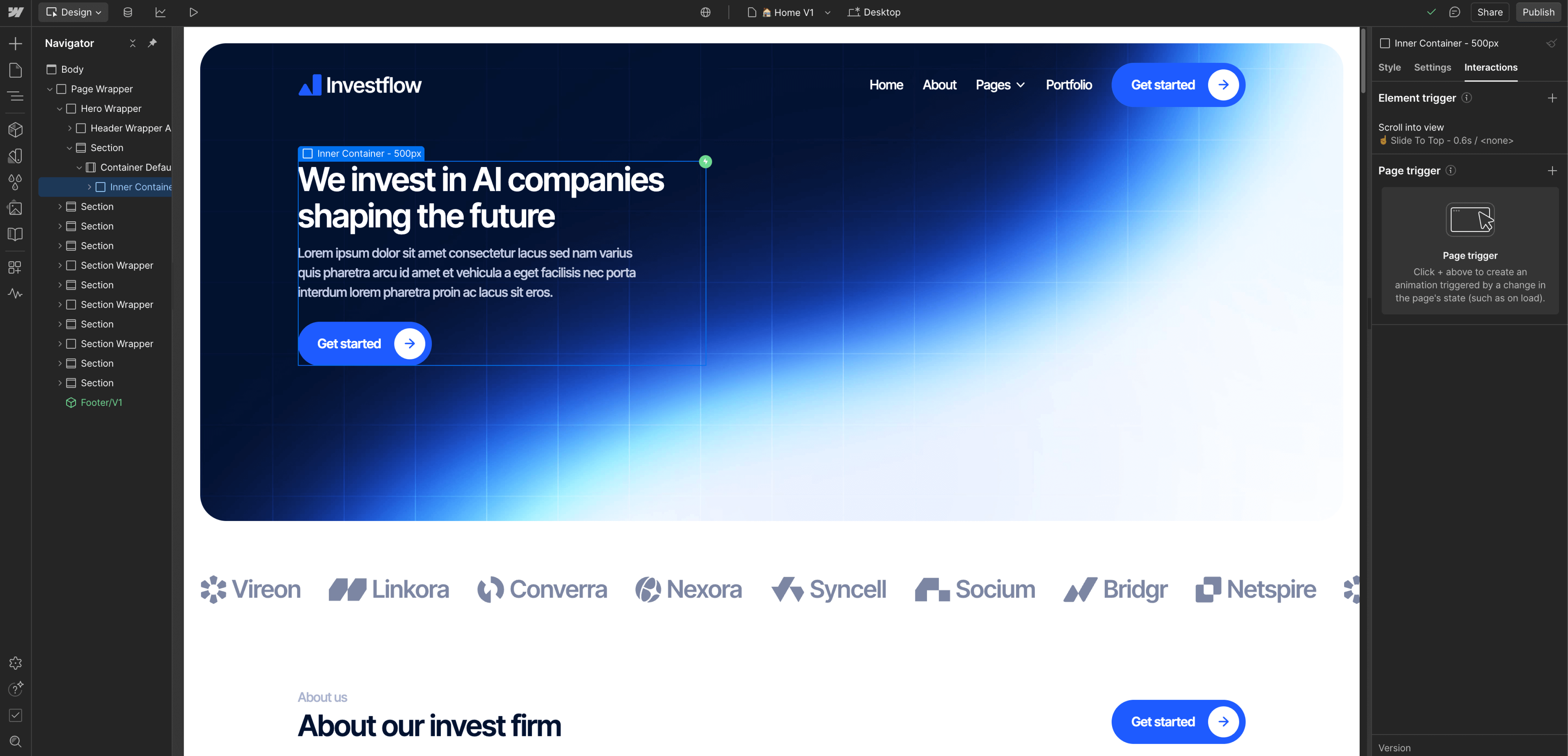 Animations - Investflow Webflow Template