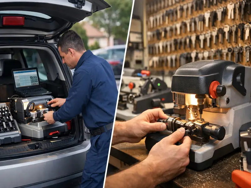 Mobile and in shop key duplication services by professional key maker in Dubai