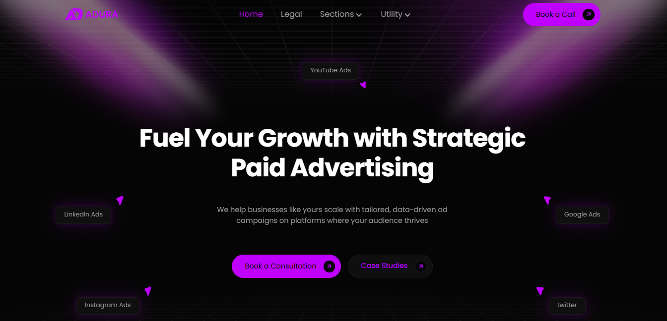 Adura - Webflow template for paid ad agencies