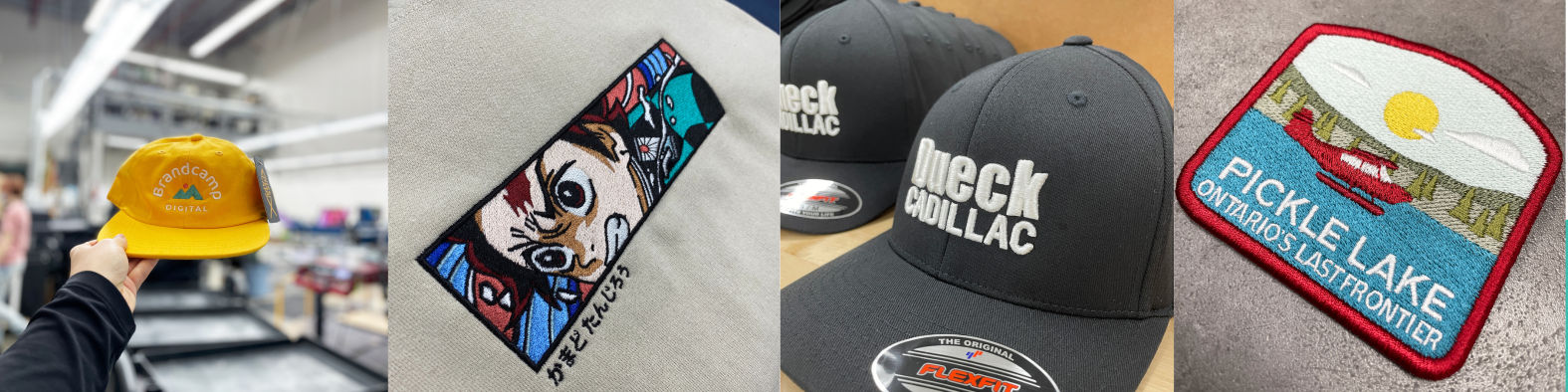 Images of embroidery examples.