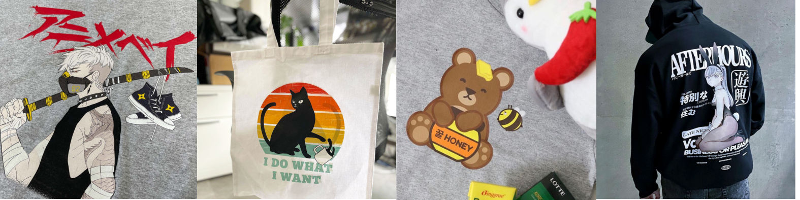 An image of custom direct film transfer examples we printed.