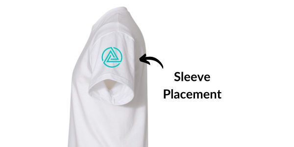 An image of a sleeve printed logo placement