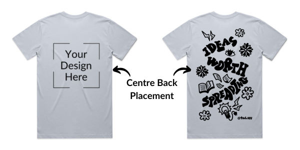 An image of a centre back placement of a design on a shirt.