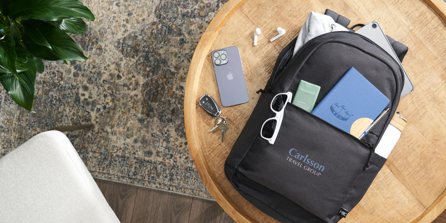 An image of eco-friendly products that you can print your logo on!