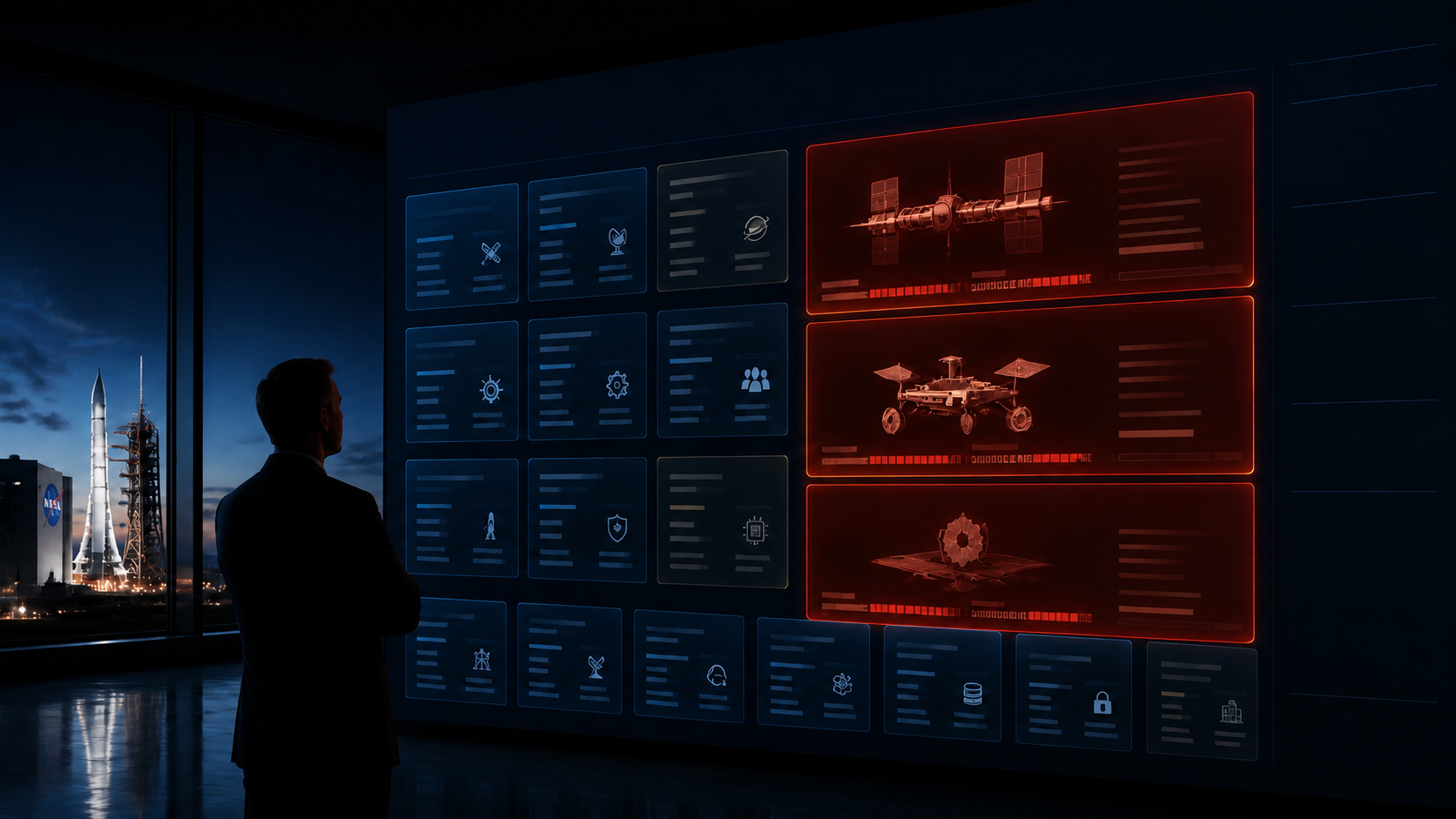 Leadership team reviewing uncertain second and third order mission effects