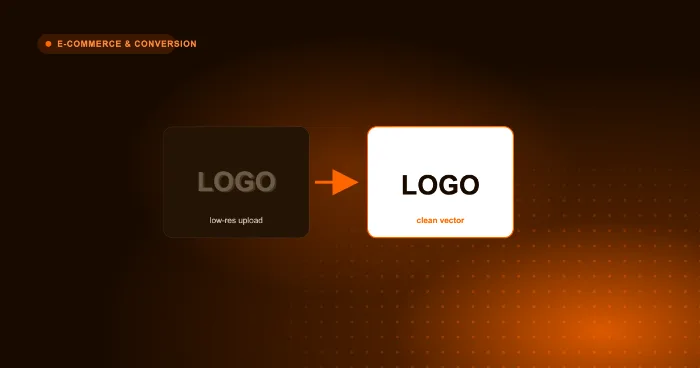 A blurry customer logo transformed into a clean print-ready vector