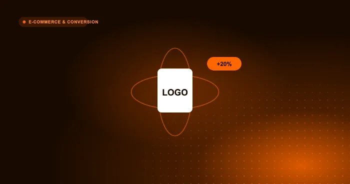 Product shown in real-time 3D with rotation arcs and a plus twenty percent conversion marker