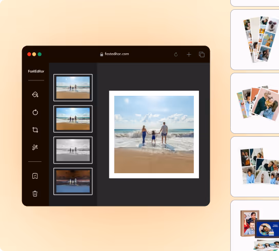 FastEditor white-label photo editor shown on a reseller's own-branded store