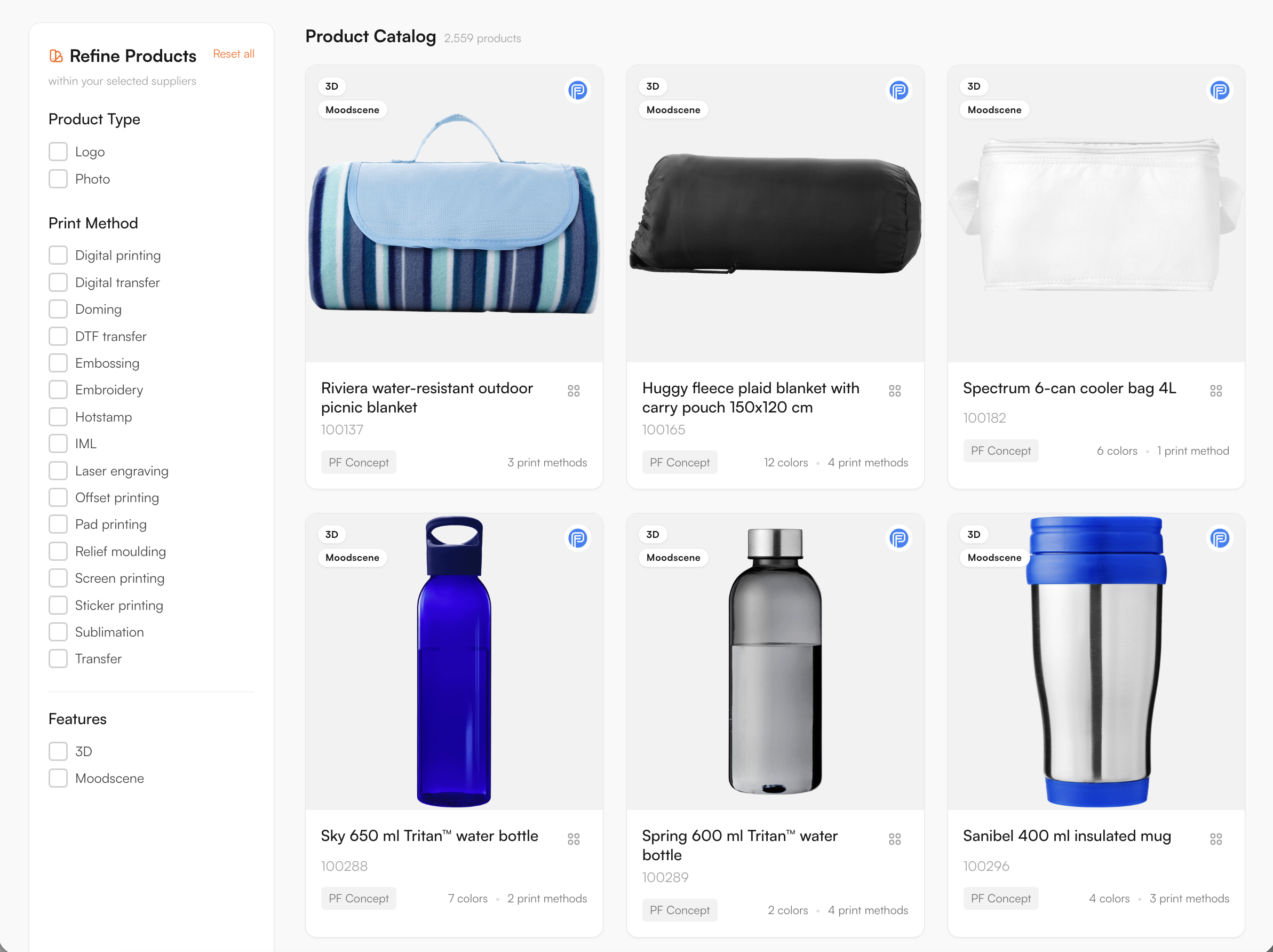 PF Concept product being personalised in the FastEditor editor