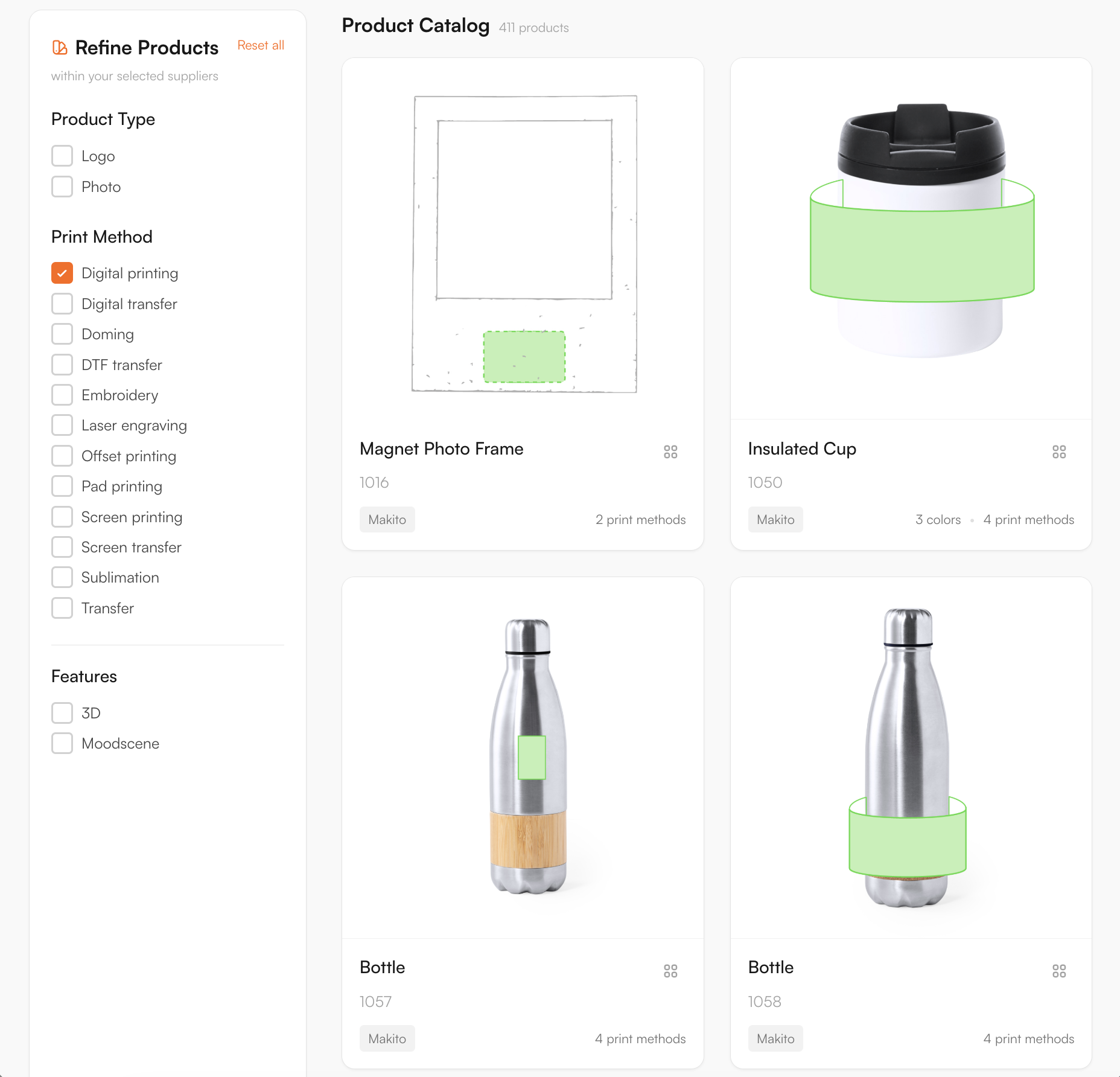 Makito catalogue in the FastEditor Product Hub