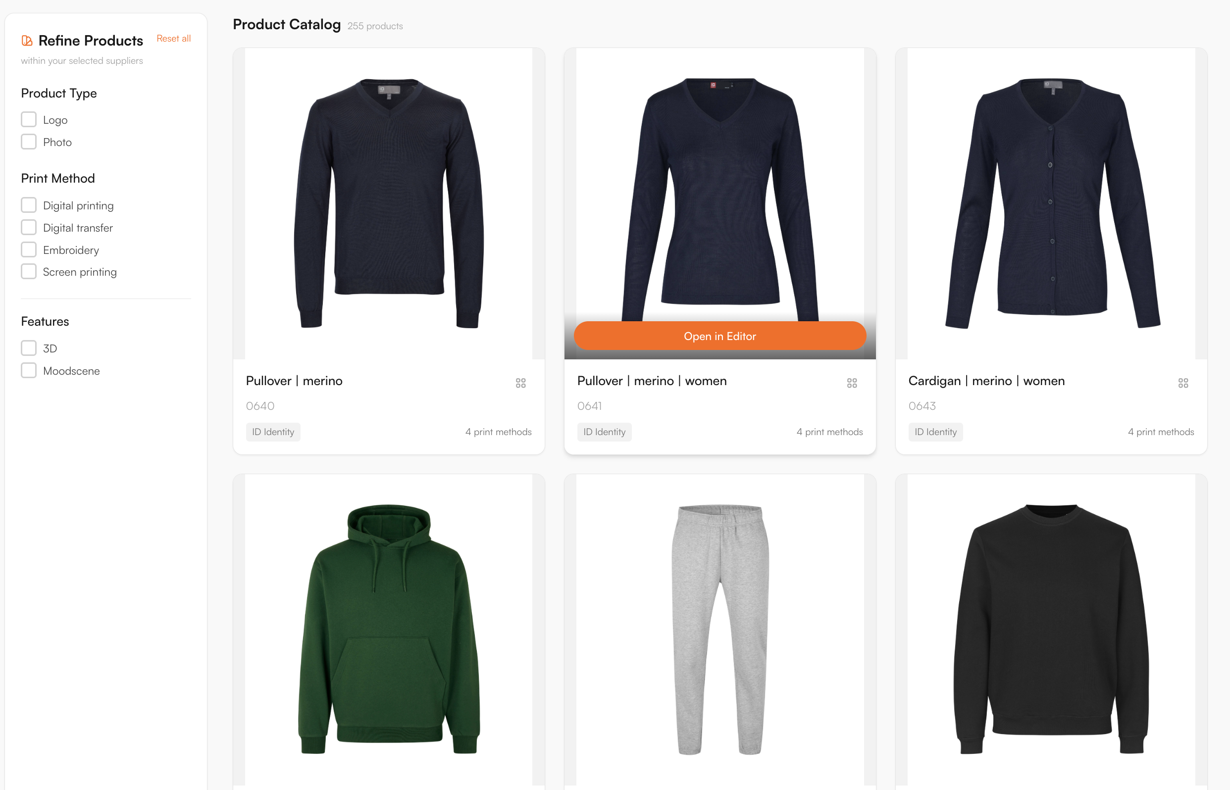 Supplier catalogue in the FastEditor Product Hub