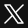 X social media platform logo in white on black background.