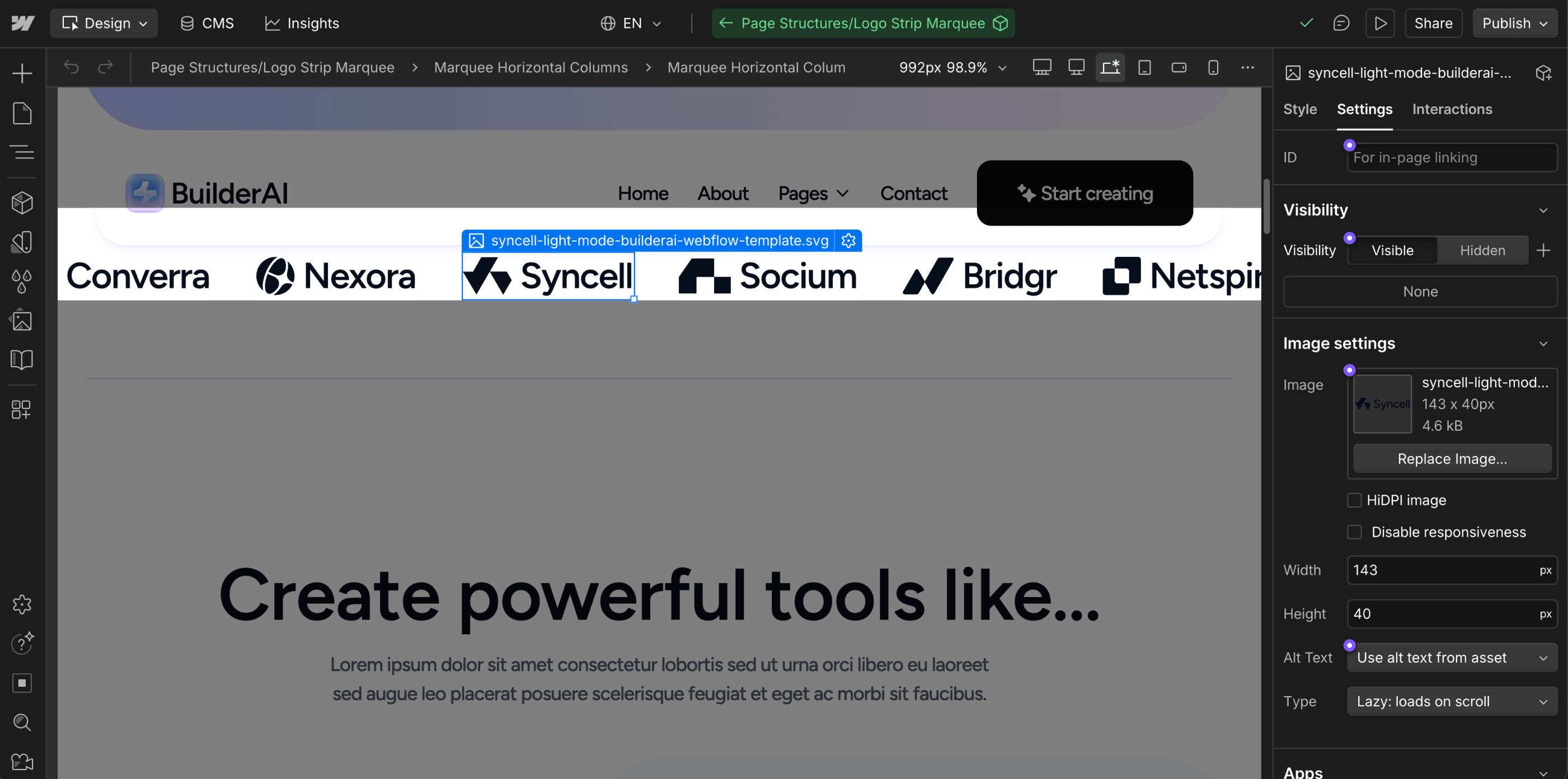 Icons And Graphics - BuilderAI Webflow Template