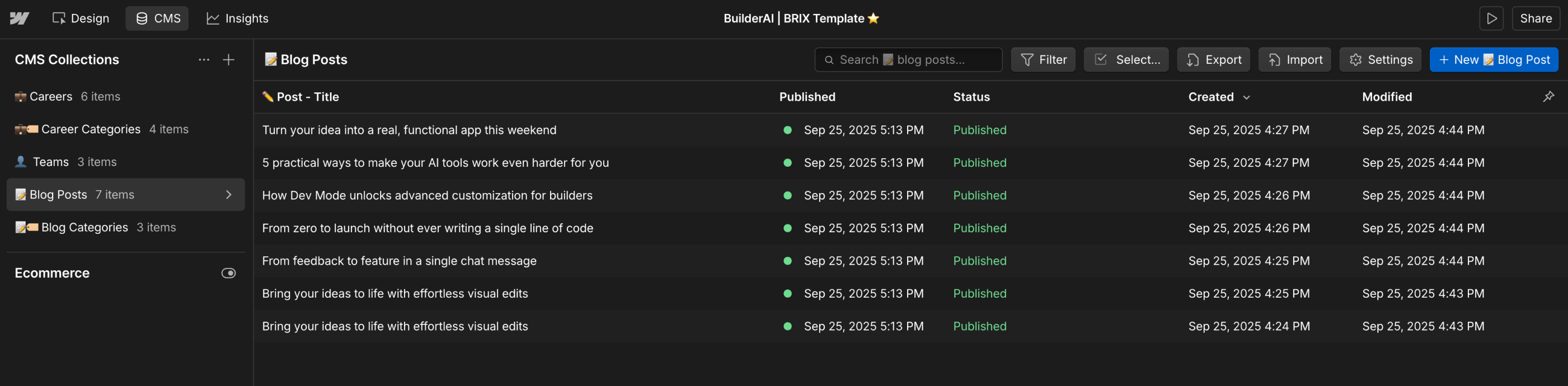 CMS Collection - BuilderAI Webflow Template