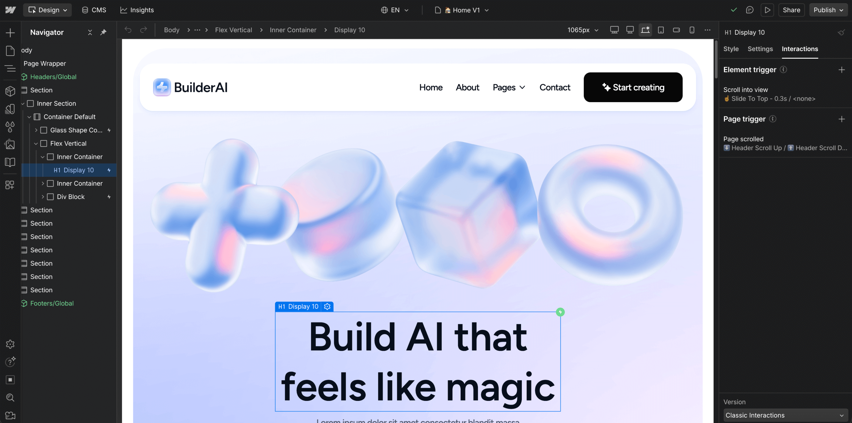 Animations - BuilderAI Webflow Template