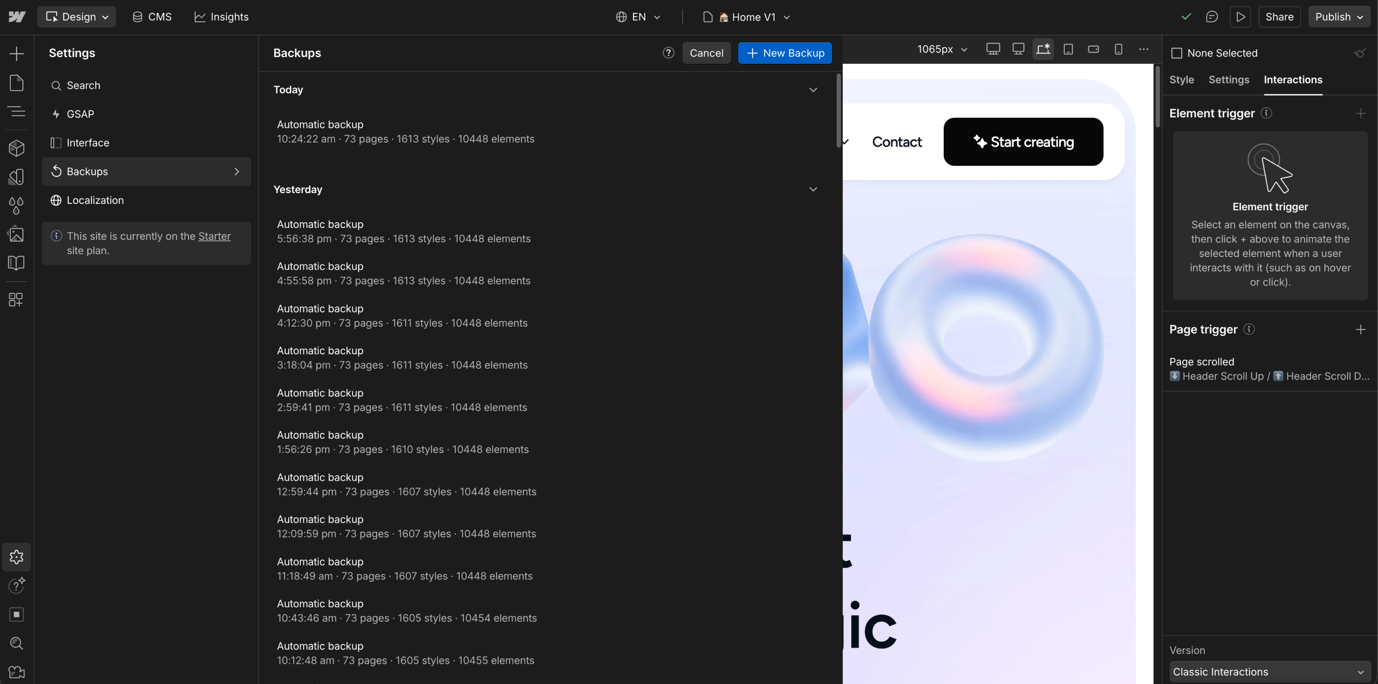 Backups - BuilderAI Webflow Template