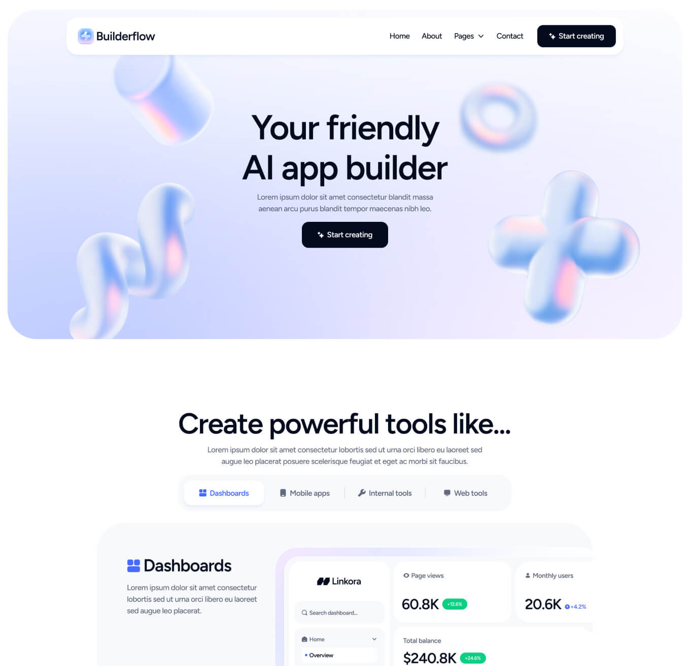Builderflow - Home V3 Page - AI App Builder Webflow Template